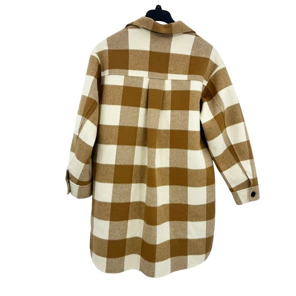 Rails Jaro Coat Ivory Camel Buffalo Check Wool Blend Size L NWT - Picture 7 of 14